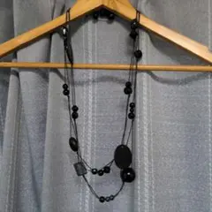 【フォロー割5%オフ❗️未使用】ネックレス　ロング　2連　ビーズ　レディース