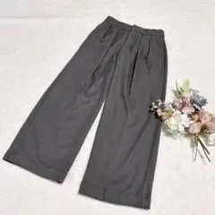【ジーユー】GU レディース インタックワイドパンツ グレー M ●