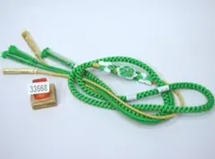 帯締め 正絹 飾り 花飾り 飾り大 豪華金糸入 緑系 NO33668