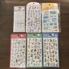 お値下げ‼️スヌーピー コットンパフィー　タイルシール　韓国シール含む　6枚セット