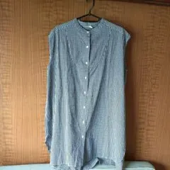 BUNCH ギンガムチェック ノースリーブシャツ