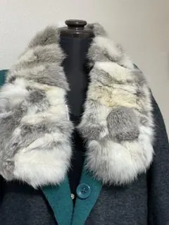 美品　ラビットファーのショール