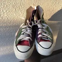 80s USA製 当て布 マルチカラー コンバース オールスターHi