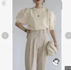 値下げ‼︎Bonjour sagan　パフスリーブニットトップス