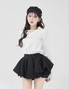 レイヤードランダムヘムチェックミニワンピース　ブラウスのみ FLサイズのもの