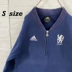 アディダス×チェルシー　ハーフジップトラックスウェッネイビー