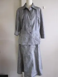 自由区40&36グレー綿麻セットアップW63♭2746