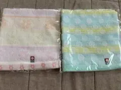花柄ストライプ ウォッシュタオル 2枚セット