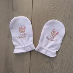 ミニーキャラクター ベビー用ミトン ピンク