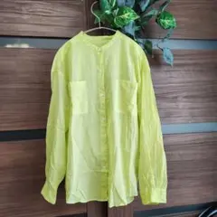 UNITED ARROWS コットン長袖シャツ バンドカラーのサムネイル