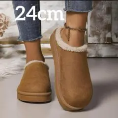 大人気　茶 24 38 ファー ムートンサンダル モックシューズ 秋冬 あったか