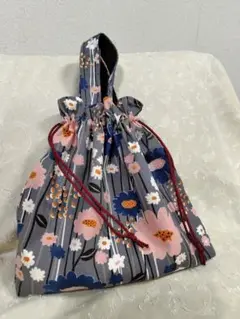 花柄 2WAY 巾着袋 ハンドメイド新品未使用