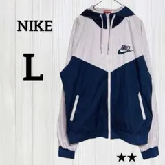 ★訳あり NIKE【L】ナイロンジャケット ピンク ネイビー バイカラー ナイキのサムネイル