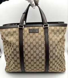 GUCCI ジョイ ラージ キャンバス レザー トリミング 2WAY トート