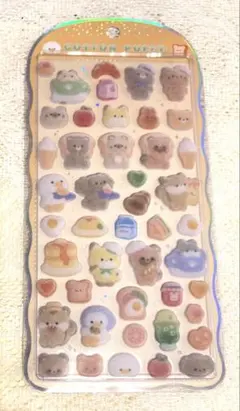 正規品　クラックス　コットンパフィーシール　ステッカー　アニマル　動物　くま　犬