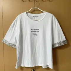 ZARA Tシャツ 白 ラメ Lのサムネイル
