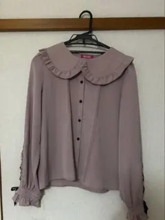 mars ピンク 袖スピンドル配色ブラウス