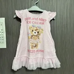 Miezzo Piano ピンク フリル　アイスクリーム柄ワンピース 90cm