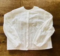 かぐれ　刺繍ホワイトシャツ　長袖のサムネイル