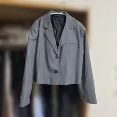 クロップド丈ジャケット グレー