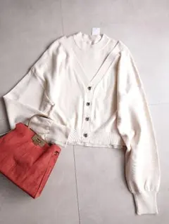 未使用INGNIノースリーリブニット+V ネックニットカーディガンセット