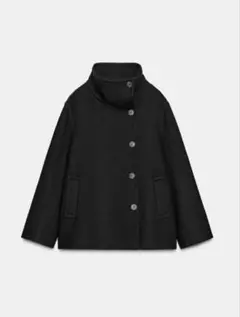 ZARAハイネックウール混紡ショートコート
