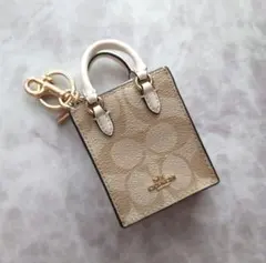 COACH　ノース/サウス ミニ トート バッグ チャーム・シグネチャー