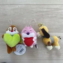 ディズニー　ハート抱き2ポーズマスコット　デール　チェシャ猫　トイストーリー