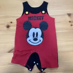 Disney ミッキー ロンパース 赤黒