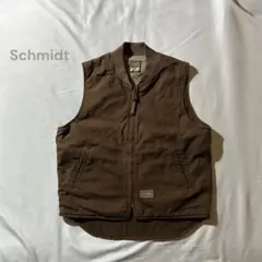 Schmidt Workwearダック地 ワークベスト裏ボアモカココアブラウン