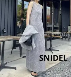 SNIDEL スナイデル　レース シアー ロングワンピース グレー F 夏