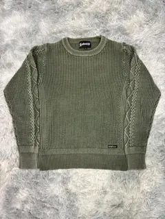 【厚手】◎schott DULLCOLOR ニット　セーター　グリーン　Mのサムネイル