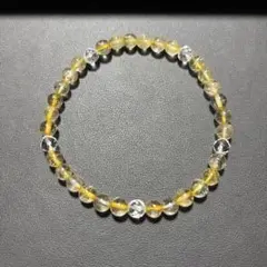 天然石 ルチルクォーツ カット水晶 ブレスレット パワーストーン6mm ①