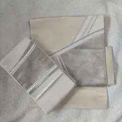 和美様専用604-13　袋帯　二重太鼓2部式作り帯　シルバー　ゴールド　お太鼓柄