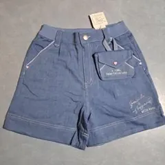 取り外しレターポケット付きデニムショートパンツ