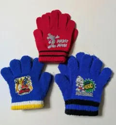 子供用手袋　ガオレンジャー・ウルトラマンHERO・ミッキーマウス3点セット