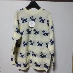 動物柄 Mサイズ 長袖ニット