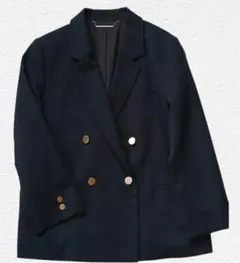 ミラオーウェン 金ボタン ダブルブレスト テーラードジャケット 紺ブレ
