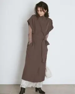 SNIDEL スナイデル スタンドカラートレンチベスト ブラウン 美品