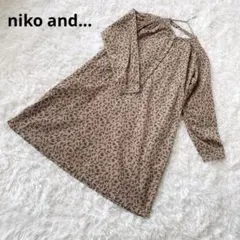 ニコアンド コーデュロイシャツワンピース【F】花柄 総柄 長袖 綿100% 秋冬