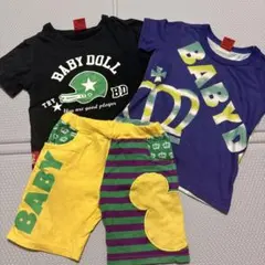 BABYDOLL Tシャツ2点＆ハーフパンツセットのサムネイル