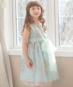 キャサリンコテージ 140 花柄刺繍 発表会 卒園式 花刺繍チュールドレス