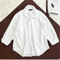 希少✨RALPH LAUREN オックスフォードシャツ 裾ポニー　ロゴ刺繍