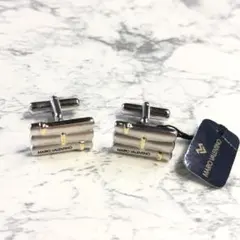 MARIO VALENTINO シルバー カフリンクス 内田ゴールド 真鍮