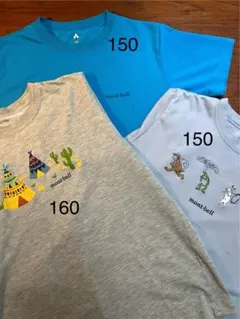 中古品　mont-bell Tシャツ3枚セット 150cm 160cm
