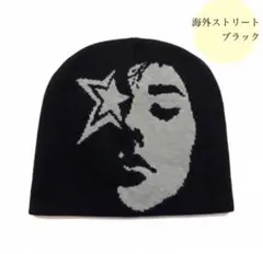 ビーニー 黒 ブラック Y2K ストリート スケーター 春 90s 00s 古着