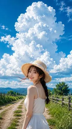 夏空と少女 風景画 アートポスター A4サイズ - メルカリ