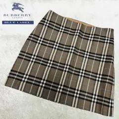 美品 バーバリー ブルーレーベル ミニスカート ノバチェック ブラウン y2k