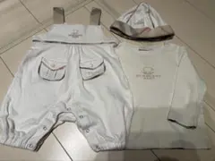 Burberry 3点セット　オーバーオール　カットソー　帽子