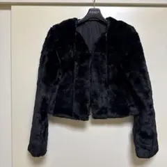 新品未使用！黒 フェイクファー ショートジャケット